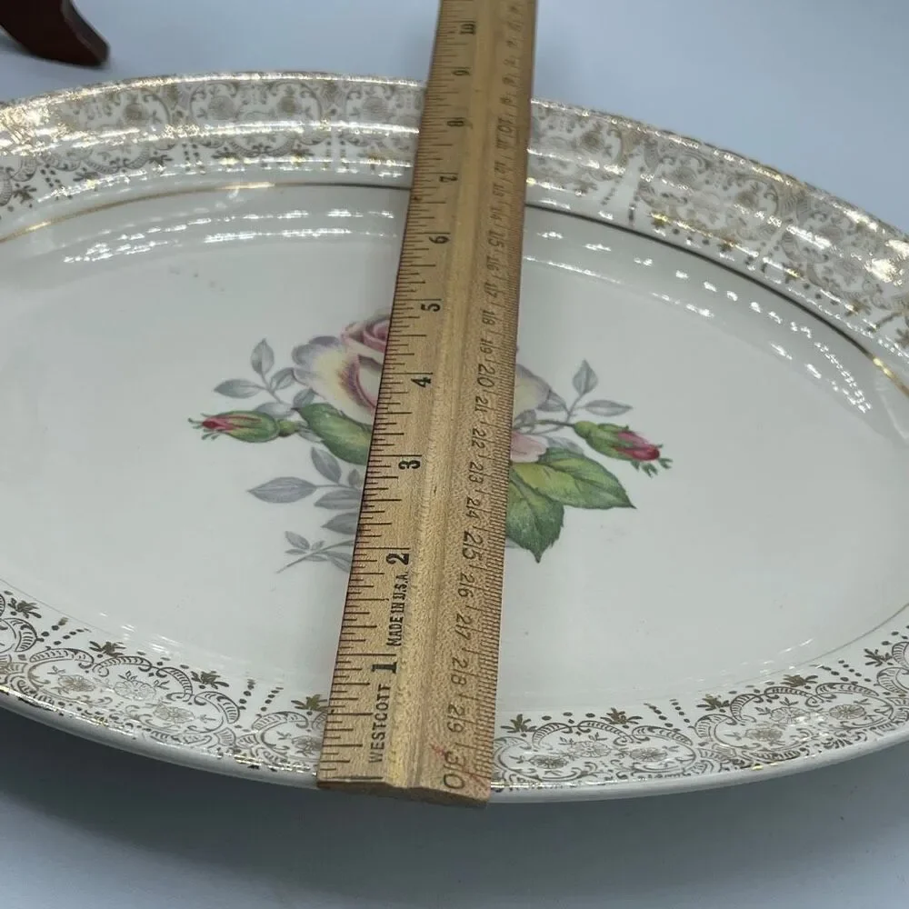 Salem China “Duchess Rose” oval serving platter.